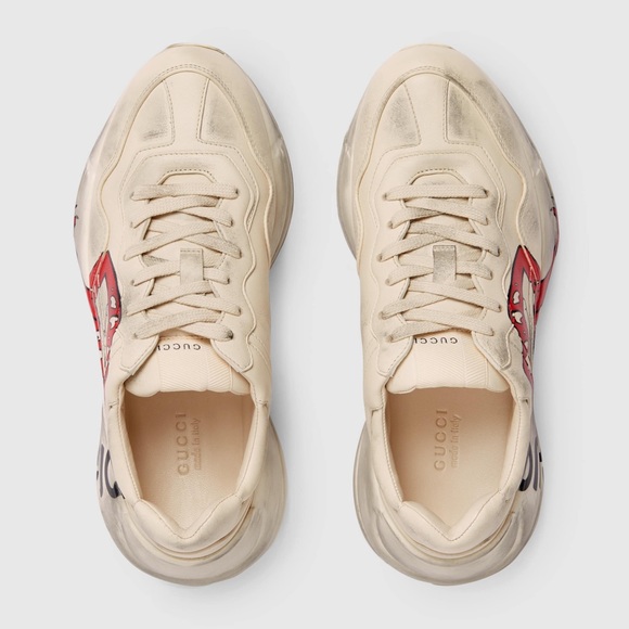 EUC Men’s Size 8.5 (Euro Size 42) Gucci Rhyton Low-top Sneakers With Mouth Print - Picture 5 of 16